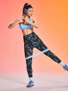 SHEIN Sports Women's Casual Versatile High Waist Short Yoga Sports Leggings - Multicolor - View 5