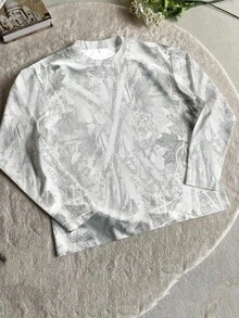 Manfinity Dauomo 男士简约印花圆领长袖T恤，秋季 - 彩色 - 查看 3