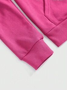 ROMWE Grunge Punk Y2K Subculture Retro Fitted Cross Graphic Sweatshirt Hoodie For Women - Hot Pink - View 4