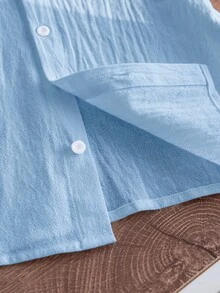 Souflis Souflis 1pc Boys' Casual Versatile School Sports Blue Shirt With Horse Print, Long Sleeve, Suitable For Spring, Autumn, All Seasons Fall Winter - Blue - View 4