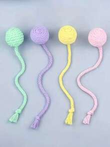 PETSIN 1 宠物棉绳猫玩具，马卡龙棉绳尾巴球猫玩具；猫咪自娱自乐，解闷磨牙玩具；猫咪玩具，宠物用品宠物玩具 - 彩色 - 查看 6