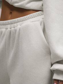 MUSERA Oversized Fleece Sweatpants Vacation Airport Casual 90's Graduation Teacher For Women  Spring Holiday Summer - Light Grey - View 5