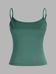 SHEIN EZwear 3 件套女士细肩带短款紧身背心，蓝色、白色、杏色，适合夏季 - 彩色 - 查看 8