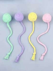 PETSIN 1 宠物棉绳猫玩具，马卡龙棉绳尾巴球猫玩具；猫咪自娱自乐，解闷磨牙玩具；猫咪玩具，宠物用品宠物玩具 - 彩色 - 查看 13