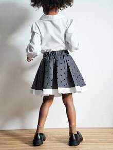 Maija Kids Maija Kids 年轻女孩拼布对比圆点图案裙子 - 灰色 - 查看 2