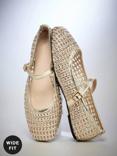 SHUZIA Bailarinas de mujer con punta cuadrada, cómodas y de estilo casual, con tejido de PU, para Navidad y Día de San Valentín, con ajuste ancho