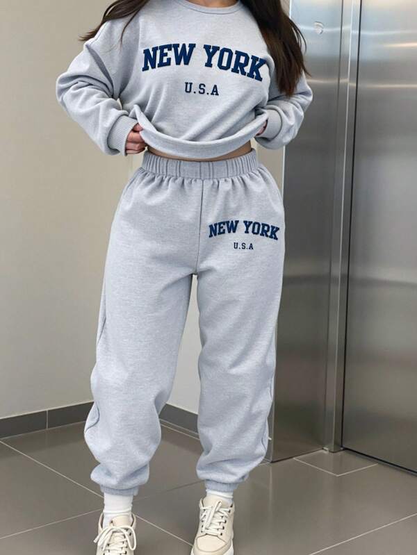 DrmWander Plus Size 2 Pieces Set, Plus Size 2 Pieces Outfit For Going Out, Street Style Fall Cloth For Women