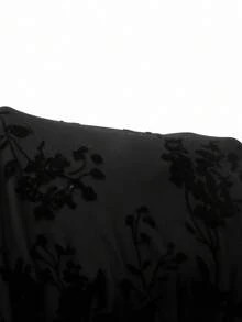 Modelyn Váy dài tay họa tiết hoa lưới ôm sát thanh lịch đuôi cá cỡ lớn cho nữ - màu đen - Xem 7