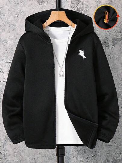 SHEIN 1-pack Tween Boy Casual Sport College Art Retro Huvjacka Med Grabbmaterial Tröja Lämplig För Barn Outfits Småbarnspojkar Kläder Tillbaka Till Skolan Pojkset Lämplig För Födelsedagsfester, Kvällsfester, Framträdanden, Bröllop, Dop, Öppningsceremonier Dagligen Lämplig För Daglig Användning Lämplig För Skolan Lämplig För Resor Lämplig För Sport Lämplig För Höst- Och Vintersäsonger