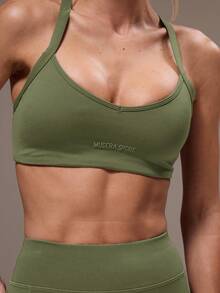 Musera Sport Sport Women Cross Back Top & Leggings Sports Sets Gym Yoga Pilates Fitness Daily - Army Green - View 7