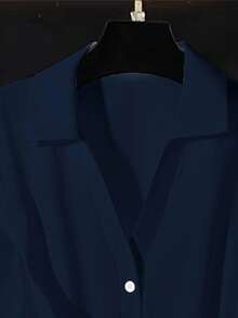 Franclia Women's Solid Color Pleated Polo Collar Short Sleeve Cinched Waist Scarf Versatile White Blouse, Summer