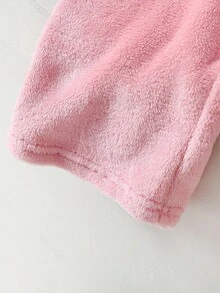 Tween Girls 2-Piece Pajama Set, Flame Resistant Soft Fleece Crew Neck Pullover Top And Pants, Comfortable Loungewear Autumn Girls Night Soft Pink Cute - Baby Pink - View 7