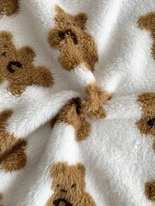 SHEIN 2pcs/Set Teen Girl Cute Bear Pattern Crew Neck Long Sleeve Top And Soft Fleece Pajama Pants, Comfortable Sleepwear Set For Autumn/Winter Fuzzy Pajamas Fluffy Pajamas Teen Girl Fluffy Matching Pjs Bear Clothes Teddy Bear Pajamas Fall Bear Print Pajamas Fluffy Pajama Pants - Mocha Brown - View 8