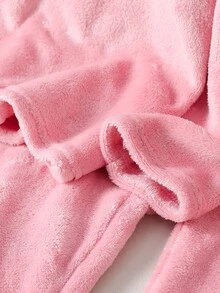 Tween Girls 2-Piece Pajama Set, Flame Resistant Soft Fleece Crew Neck Pullover Top And Pants, Comfortable Loungewear Autumn Girls Night Soft Pink Cute - Baby Pink - View 5
