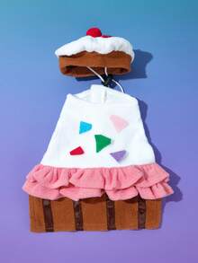 PETSIN Pet Halloween Costume - Cake Shaped Special Outfit - White - View 1
