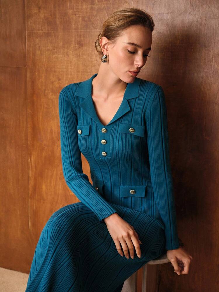 SLIM FIT MERMAID HEM SWEATER DRESS