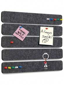 5 件/批带图钉的公告栏条，自粘式公告板条，用于墙壁毡钉板粘贴，用于返回学校 - 深灰色 - 查看 11