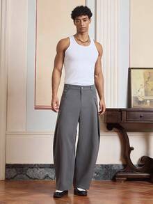 SWAVVY Men's Casual Fashion Woven Long Design Pants, For Fall