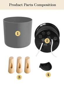 1pc Classic Round Self Watering Planter Plant Pot With Legs,Self Watering Pot With Stand For All House Plants And Flowers,Watering Once Can Last About 15-20 Days, Best Choice To Take Care Of Plants For Short-Term Trave,LModern Standing Planters With Drainage Holes For Planting Indoor Outdoor Decorative,Wooden Support Flowerpot, Bonsai Flowerpot(3 Size), Back To School, Christmas