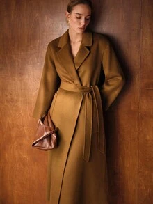 MOTF PREMIUM معطف صوفي مربوط بحزام