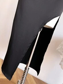 Sweetra Young Teen Girl Casual Basic Party Evening Daily Home Snug Fit One-Shoulder Mid-Length Dress,Holiday,Summer,Travel