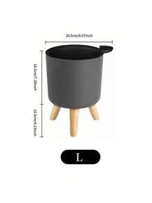 1pc Classic Round Self Watering Planter Plant Pot With Legs,Self Watering Pot With Stand For All House Plants And Flowers,Watering Once Can Last About 15-20 Days, Best Choice To Take Care Of Plants For Short-Term Trave,LModern Standing Planters With Drainage Holes For Planting Indoor Outdoor Decorative,Wooden Support Flowerpot, Bonsai Flowerpot(3 Size), Back To School, Christmas
