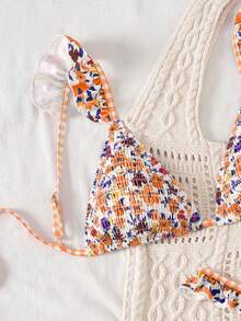 Swim Mod Bộ đồ bơi bikini tam giác in họa tiết đơn giản dành cho nữ và túi đi biển - Nhiều màu - Xem 5