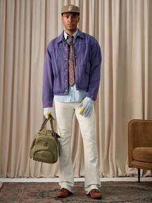 Manfinity Homme Men's Slim Fit Casual White Denim Jeans, All Season GenZ Boyfriend & Husband Regular Washed For Loose Wide Leg - White - View 6