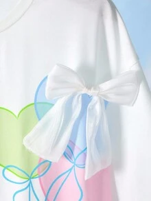 SHEIN X Care Bears Women's Cartoon Bear Pattern Round Neck Short Sleeve T-Shirt - White - View 9