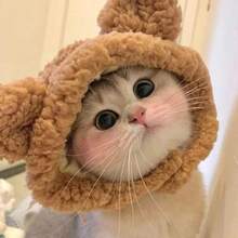 1pc Cute Pet Cat/Dog Ear Hat, Funny Bear Headdress/Headgear, Adjustable Soft Small Pet Headwear For Cat Puppy Dog, Panda Ear Hat, Pet Warm Headwear For Winter - Multicolor - View 10