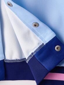 Sparklyn 卡通图案休闲宽松长袖青少年女童夹克 - 藍色 - 查看 5