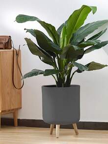 1pc Classic Round Self Watering Planter Plant Pot With Legs,Self Watering Pot With Stand For All House Plants And Flowers,Watering Once Can Last About 15-20 Days, Best Choice To Take Care Of Plants For Short-Term Trave,LModern Standing Planters With Drainage Holes For Planting Indoor Outdoor Decorative,Wooden Support Flowerpot, Bonsai Flowerpot(3 Size), Back To School, Christmas