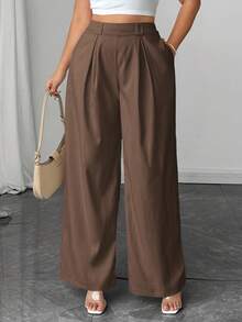 Elenzga 大码女装新款通勤商务休闲优雅阔腿长裤