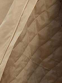 Teen GirlCasual All-Match Versatile School/Commute Street Style Contrast Color Lapel Mid-Length Padded Coat, Autumn/Winter Fall - Khaki - View 7