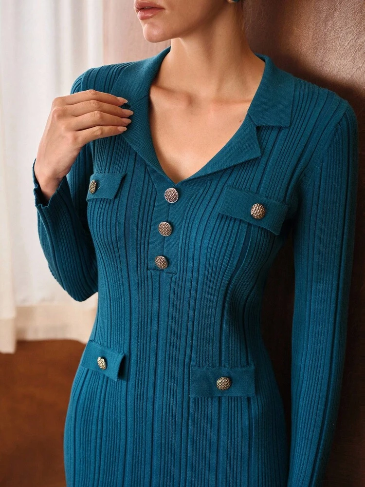 SLIM FIT MERMAID HEM SWEATER DRESS