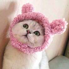 1pc Cute Pet Cat/Dog Ear Hat, Funny Bear Headdress/Headgear, Adjustable Soft Small Pet Headwear For Cat Puppy Dog, Panda Ear Hat, Pet Warm Headwear For Winter - Multicolor - View 11