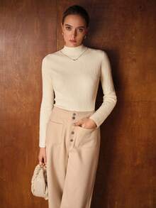 MOTF PREMIUM SLIM FIT PULLOVER SWEATER - White - View 3