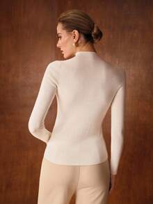 MOTF PREMIUM SLIM FIT PULLOVER SWEATER - White - View 4