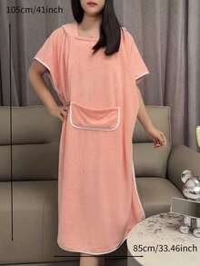 SHEIN 1pc Women's Sleeveless Bathrobe Dress Summer Wedding Home Bathroom Decor - Grey - View 4