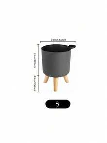 1pc Classic Round Self Watering Planter Plant Pot With Legs,Self Watering Pot With Stand For All House Plants And Flowers,Watering Once Can Last About 15-20 Days, Best Choice To Take Care Of Plants For Short-Term Trave,LModern Standing Planters With Drainage Holes For Planting Indoor Outdoor Decorative,Wooden Support Flowerpot, Bonsai Flowerpot(3 Size), Back To School, Christmas