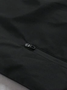 Manfinity EMRG Conjunto de chaqueta blanca con rayas y pantalones con cordón y múltiples bolsillos para hombre, ropa de otoño - Negro - Ver 3