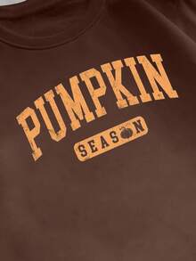 INAWLY Plus Size Casual Versatile Letter Graphic Sweatshirt Fall Cloth For Women Winter Autumn - Chocolate Brown - View 5