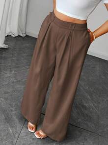 Elenzga 大码女装新款通勤商务休闲优雅阔腿长裤