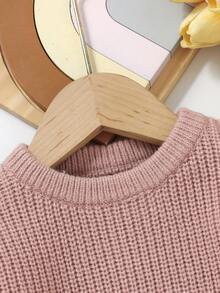 1pc Infant/Toddler Girl Floral Embroidered Crew Neck Long Sleeve Sweater, Fashionable & Cute Casual Style Baby Girl Sweater Floral Baby Sweater Baby Sweater Baby Knit Sweater Baby Girl Knitwear Baby Girl Knit Sweater Baby Knitwear Infant Girl Sweater Baby Girl Jumper Baby Girl Flower Sweater Baby Girl Fall Sweater Baby Girls Winter Clothes Baby Girls Fall Clothes Baby Girl Fall Outfits Baby Set Autumn Winter Season Wildflower Baby Clothes Baby Clothes Girl Fall Sweater - Pink - View 3