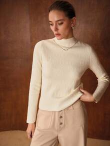 MOTF PREMIUM SLIM FIT PULLOVER SWEATER - White - View 5