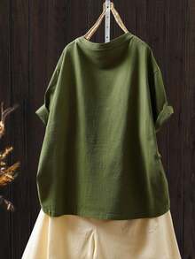 EMERY ROSE Koszulka damska w dużym rozmiarze, uniwersalna, z krótkim rękawem i nadrukiem owoców i dyni, odpowiednia na lato