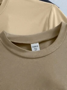 4pcs/Pack Teen Boy Summer Solid Color Round Neck Short Sleeve Casual T-Shirtholiday,Summer,Travel,Getaway, School, Campus, College - Multicolor - View 3