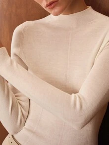 MOTF PREMIUM SLIM FIT PULLOVER SWEATER - White - View 3