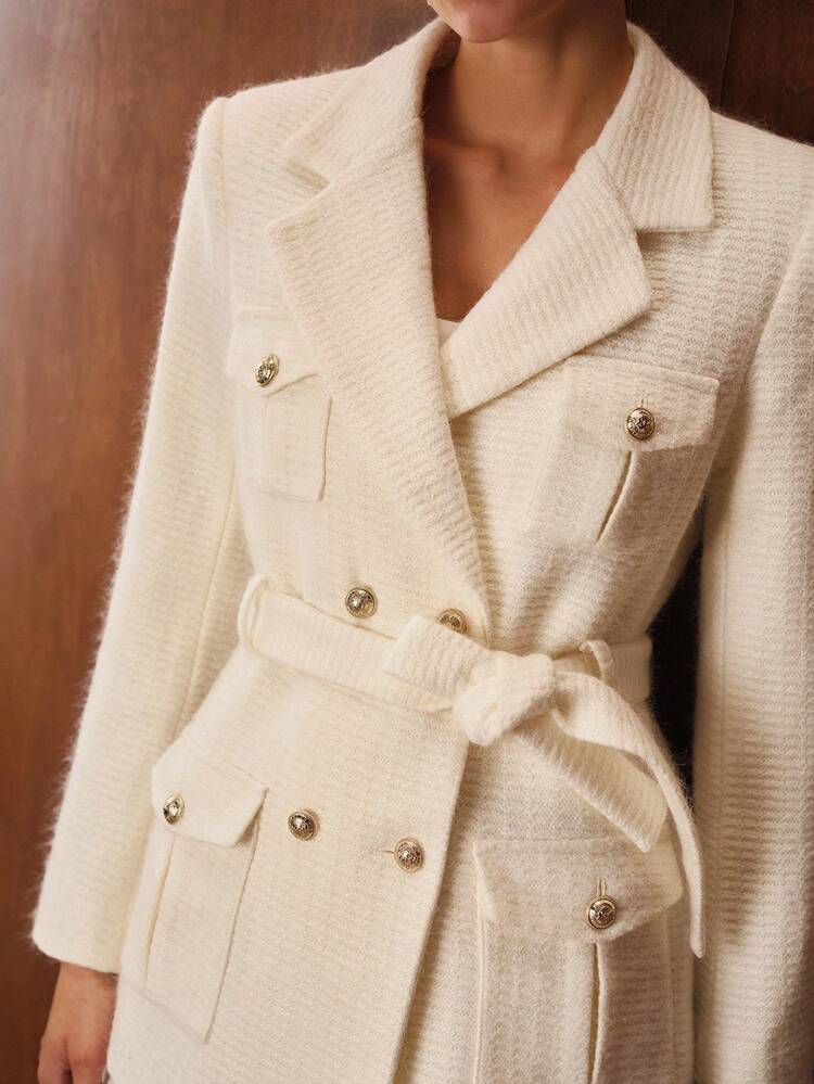 DOUBLE BREASTED BELTED BLAZER