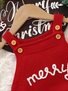 Christmas Vibe Baby Romper: Casual Minimalist Letter Embroidered Strap Bodysuit Red Baby Christmas Outfit Baby Santa Outfit Festive Baby Outfit Baby Christmas Romper Christmas Baby Outfit Christmas Romper Baby Fall Winter Baby Jumpsuit Christmas Red Baby Outfits Baby Girl Christmas Outfit